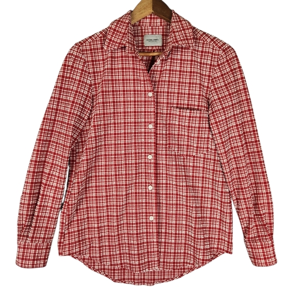 Rachel Comey Women’s Plaid Button Down Shirt Red White Long Sleeve Size XS - Picture 1 of 8
